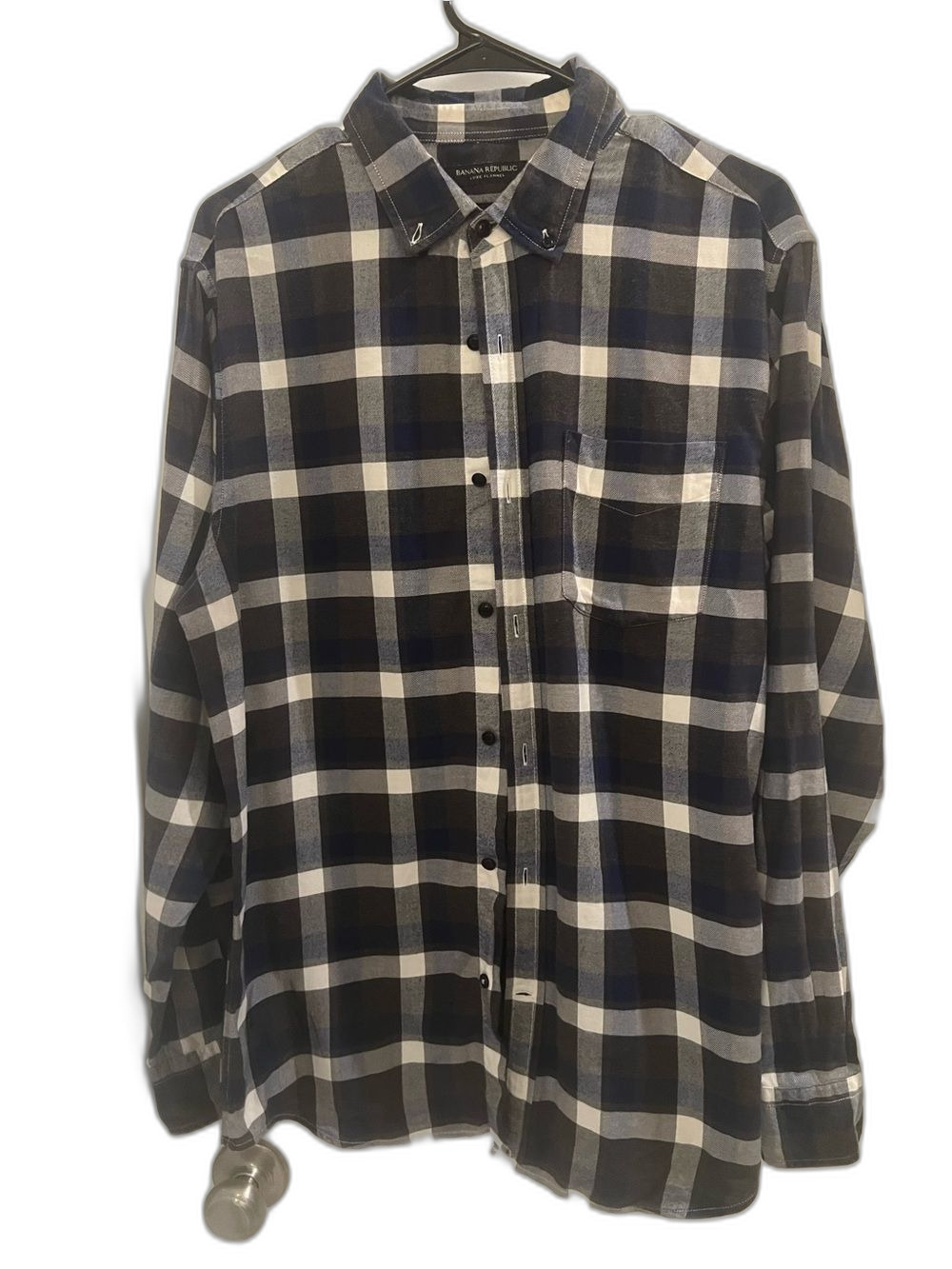 Banana Republic Luxe Flannel Plaid Shirt – Men’s Large Slim Fit